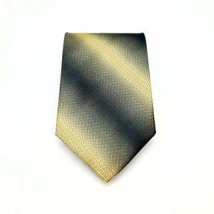 Fuliwang Mens Dress Tie Yellow Black Shiny Blend Fabric Hand Made Suit Accessory
